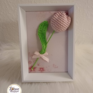 Horgolt tulipán képkeretben - Meska.hu