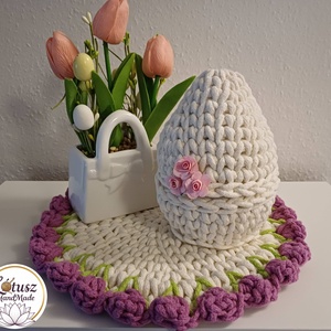 Horgolt tojás, Ünnepi díszek, dekorációk, Húsvéti díszek és dekorációk, Húsvéti ajándékátadó, Horgolás, MESKA