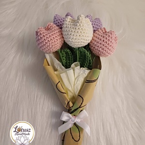 Horgolt tulipán csokor, Otthon & Életmód, Virágdekoráció, Virágok, Virágcsokor, Horgolás, MESKA