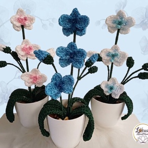 Horgolt orchidea  - otthon & életmód - virágdekoráció - virágdíszek - virágdísz kaspóban - Meska.hu
