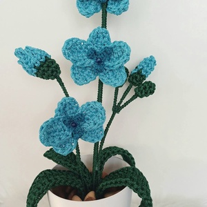 Horgolt orchidea  - otthon & életmód - virágdekoráció - virágdíszek - virágdísz kaspóban - Meska.hu