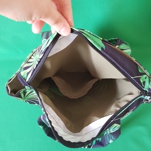 Pálma mintás handmade válltáska, bevásárlótáska - táska & tok - bevásárlás & shopper táska - shopper, textiltáska, szatyor - Meska.hu