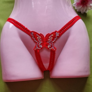 FEN104 - Női fehérnemű - Nyitott pillangós, piros, G-string tanga bugyi, Ruha & Divat, Női ruha, Fürdőruha & Fehérnemű, Varrás, MESKA
