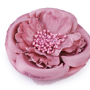 ESKÜVŐ BCS04 - Kitűző, bross, hajcsat - fekete színű szatén virág, rózsa kb. 11cm, Ékszer, Nyaklánc, Medálos nyaklánc, , MESKA