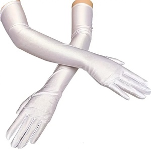 ESKÜVŐ KTY94B - 50cm-es fehér jersey menyasszonyi kesztyű, operába, bálba, Esküvő, Kiegészítők, Menyasszonyi kesztyűk, Varrás, MESKA