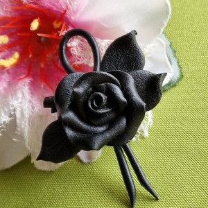 Kitűző, bross BRO413/414/415/416  - Fekete rózsás melltűk - ékszer - kitűző és bross - Meska.hu