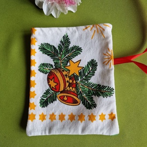 DCS111 - Karácsonyi dísz mintás vászon ajándéktasak, mikulás zsák - Meska.hu