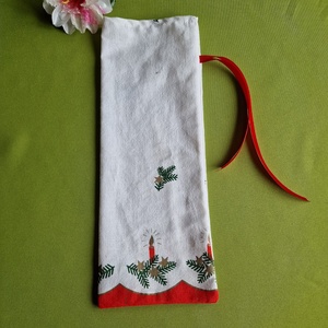 DCS98 - Karácsonyi mintás textil ajándéktasak, mikulás zsák, bortartó tasak - Meska.hu