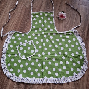 KTN03/04/05 -  Borostyán, levendula és pöttyös fodros, zsebes konyhai kötények - otthon & életmód - konyhafelszerelés, tálalás - konyhai textil - kötény - Meska.hu