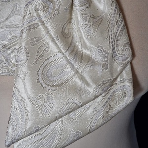 ESKÜVŐ NYD11 - Ekrü színű török mintás selyem szatén nyakkendő + díszzsebkendő - ruha & divat - férfi ruha - mellény - Meska.hu