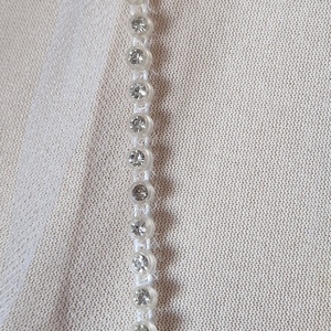 FTY142 - 1 rétegű, köves szélű, Hófehér menyasszonyi fátyol 90x130cm - esküvő - kiegészítők - fátyol - Meska.hu