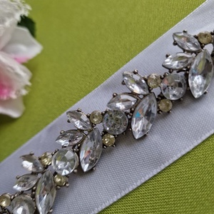 ESKÜVŐ MÖV53 - Kristályköves menyasszonyi Öv, Nyaklánc, Hajdísz 36x2,3cm, Esküvő, Kiegészítők, Öv & Pánt, Varrás, MESKA