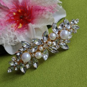 ESKÜVŐ HAD248 - Menyasszonyi kristályköves, gyöngyös franciacsat, Esküvő, Hajdísz, Kontydísz & Hajdísz, Ékszerkészítés, MESKA