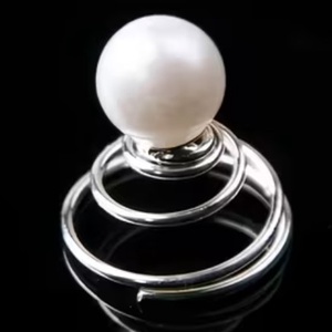 ESKÜVŐ HAD217 -  10mm-es gyöngyös hajrugó, csavaros hajdísz, Esküvő, Hajdísz, Kontydísz & Hajdísz, Ékszerkészítés, MESKA