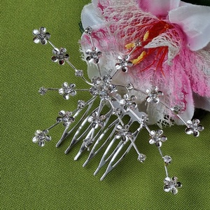 ESKÜVŐ HAD222 -  Kristályköves, virágos ágacskás strasszköves hajfésű, hajdísz - esküvő - hajdísz - fésűs hajdísz - Meska.hu