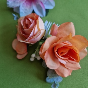 ESKÜVŐ HAD224 - Dupla rózsás hajfésű, hajtű, Esküvő, Hajdísz, Fésűs hajdísz, Ékszerkészítés, MESKA