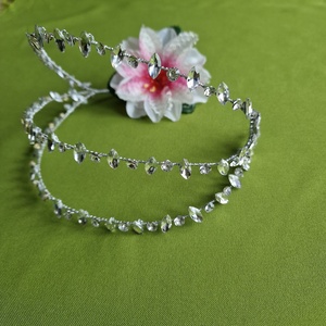 ESKÜVŐ HAD228 - Menyasszonyi kristályköves 3 soros hajpánt, hajdísz  - esküvő - hajdísz - hajpánt - Meska.hu