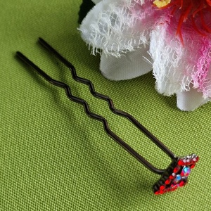 ESKÜVŐ HAD233 - Piros - borvörös és lila színű strasszköves hajtű - esküvő - hajdísz - hajtű - Meska.hu