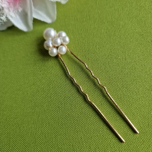 ESKÜVŐ HAD242 - Arany színű 7  gyöngyös hajtű, hajdísz  - Meska.hu