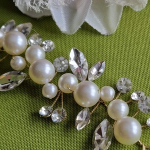 ESKÜVŐ HAD250 � Menyasszonyi gyöngyös strasszos hajdísz  18x3,8cm - esküvő - hajdísz - fésűs hajdísz - Meska.hu