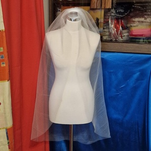 FTY149 - 1 rétegű, szegetlen, Ekrü menyasszonyi fátyol 110x120cm - Meska.hu