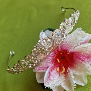 ESKÜVŐ HAD256 - 3,5cm magas Menyasszonyi Tiara, Korona, Hajdísz - esküvő - hajdísz - kontydísz & hajdísz - Meska.hu