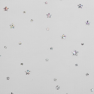 ANY36 - Ruha tüll / dekor hologramos csillagos hópihe mintával - ezüst alapon, Kellékek & szerszámok, Méteráru, Dekorációs alapanyag, , MESKA