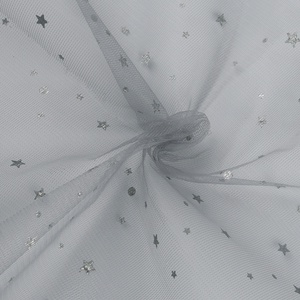 ANY36 - Ruha tüll / dekor hologramos csillagos hópihe mintával - ezüst alapon - kellékek & szerszámok - méteráru - dekorációs alapanyag - Meska.hu