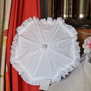 ESKÜVŐ BBR30 - Hófehér színű madeira csipkés mini baba ernyő - játék & sport - baba & babaház - játékbaba, babakellék - Meska.hu