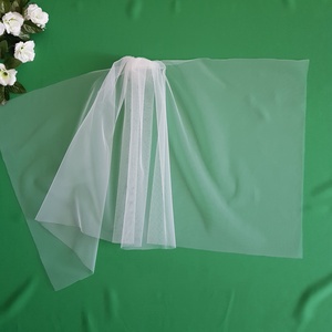FTY101/102 - 1 rétegű, szegetlen menyasszonyi félhúzott szögletes fátyol 80x150cm - hófehér, ekrü - esküvő - kiegészítők - fátyol - Meska.hu