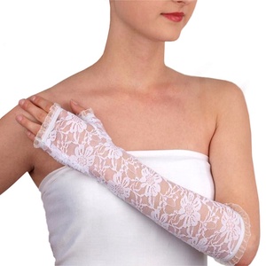 ESKÜVŐ KTY15 - 36cm-es hófehér menyasszonyi csipke kesztyű - Meska.hu