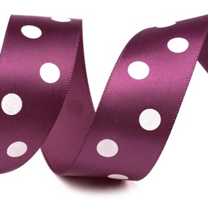 22SSM33 - 22mm-es nagy pöttyös szatén szalag - bordó - Meska.hu
