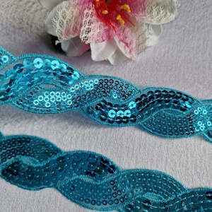 30mm-es türkizkék flitteres organza szalag - 200cm - kellékek & szerszámok - méteráru - dekorációs alapanyag - Meska.hu