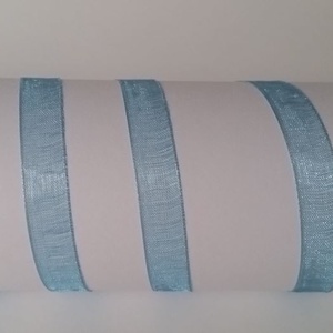 10SZO27 - 10mm-es organza szalag - középkék 27. - Meska.hu