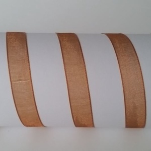 10SZO35 - 10mm-es organza szalag - karamell barna 35. - Meska.hu