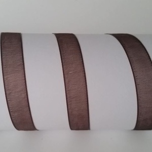 10SZO37 - 10mm-es organza szalag � sötétbarna 37. - Meska.hu