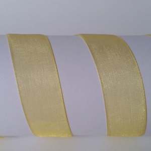 20SZO07 - 20mm-es organza szalag � citromsárga 7. - Meska.hu