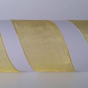 40SZO07 - 40mm-es organza szalag � citromsárga 7. - Meska.hu