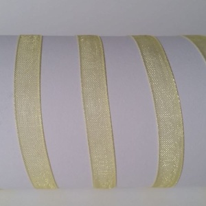 6SZO06 - 6mm-es organza szalag � halvány citromsárga 6. - Meska.hu