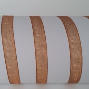 6SZO35 - 6mm-es organza szalag - karamell barna 35. - Meska.hu