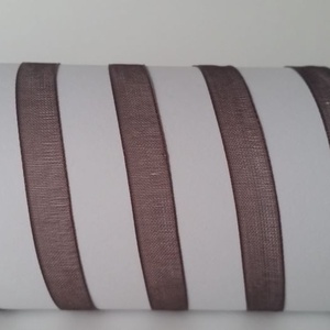 6SZO37 - 6mm-es organza szalag � sötétbarna 37. - Meska.hu