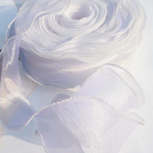 90SZO01 - 90mm-es szegett fehér organza szalag - Meska.hu