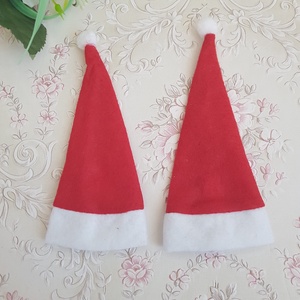 Mini mikulás sapka üvegekre / karácsonyi evőeszköztartó - karácsony - karácsonyi lakásdekoráció - ünnepi asztaldekoráció - Meska.hu