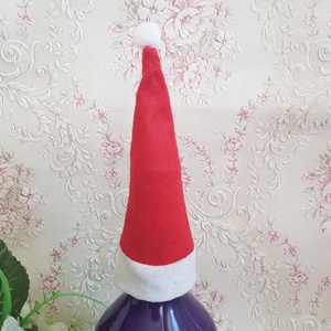 Mini mikulás sapka üvegekre / karácsonyi evőeszköztartó - karácsony - karácsonyi lakásdekoráció - ünnepi asztaldekoráció - Meska.hu