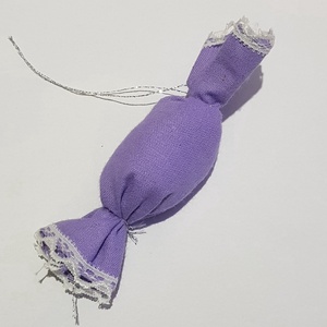 Textil szaloncukor, egyszínű lila karácsonyfadísz, karácsonyi dekoráció, Karácsony, Karácsonyi lakásdekoráció, Karácsonyfadíszek, Varrás, MESKA