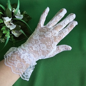 25cm-es hófehér menyasszonyi csipke kesztyű, Esküvő, Kiegészítők, Menyasszonyi kesztyűk, Varrás, MESKA