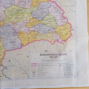 Kivarratlan óriás gobelin 60,5x98cm  Nagy Magyarország megye térképe - művészet - textilkép - gobelin - Meska.hu