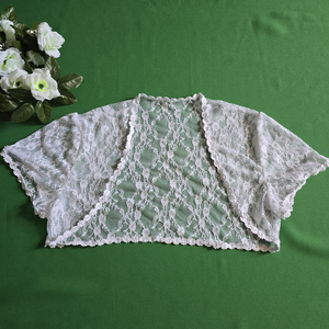 Kb. 3XL-es hófehér színű, rövid ujjú, elasztikus csipke boleró, Esküvő, Kiegészítők, Bolero és válltakaró, Varrás, MESKA