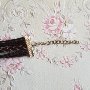 Barna műbőr karkötő fém díszekkel - horgony, believe, szárny, végtelen jel - ékszer - karkötő - fonott karkötő - Meska.hu