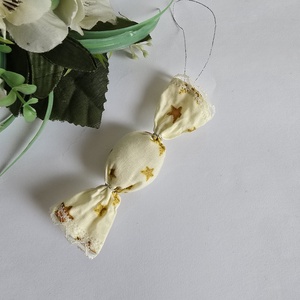 Csillag mintás textil szaloncukor, karácsonyfadísz, karácsonyi dekoráció, Karácsony, Karácsonyi lakásdekoráció, Karácsonyfadíszek, Varrás, MESKA